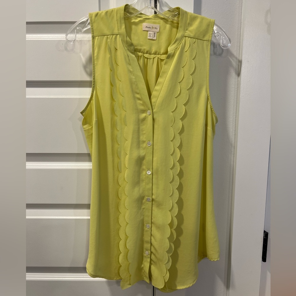 Anthropologie button down blouse - Chartreuse